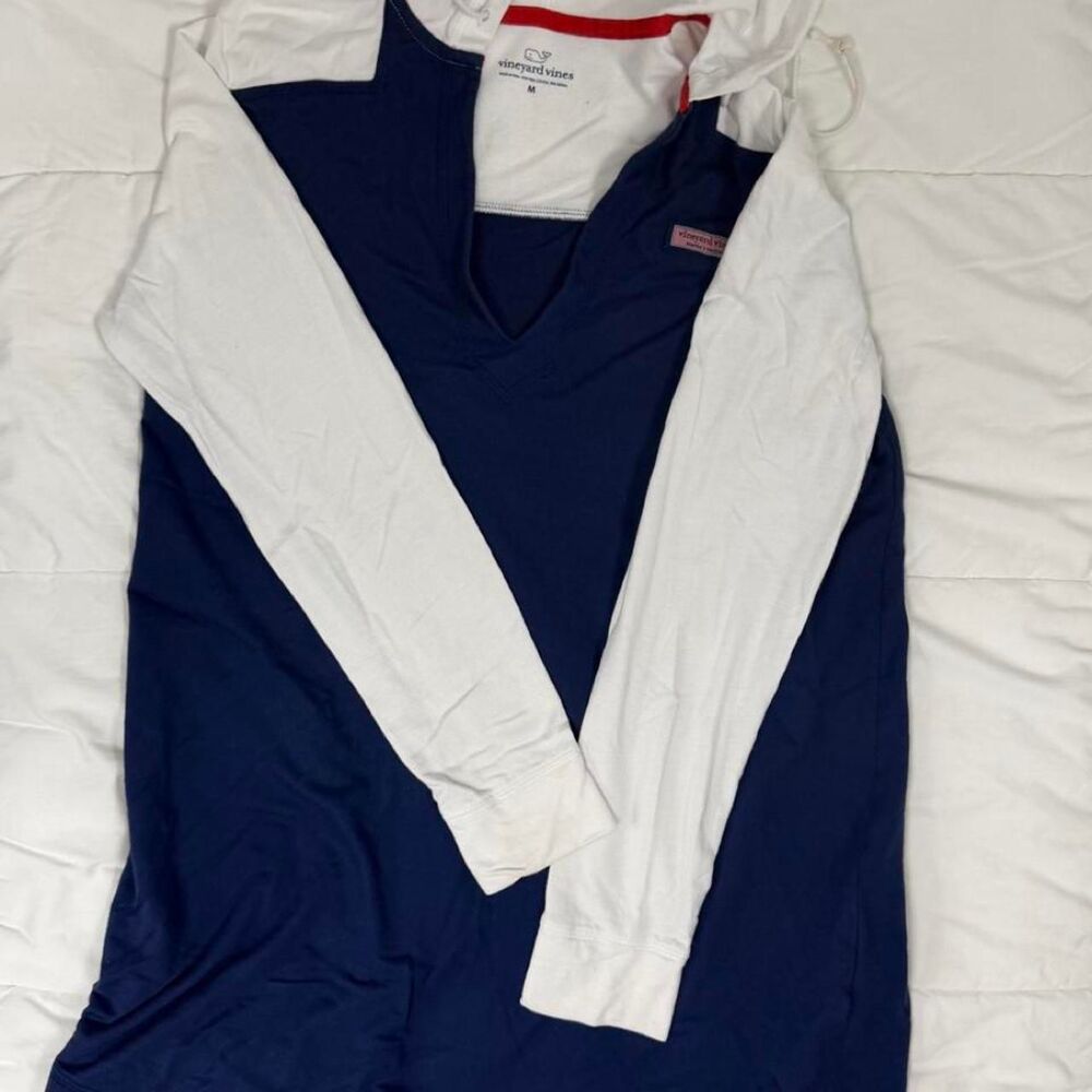 Vineyard Vines Navy White Colorblock Hoodie Pullover Women’s M